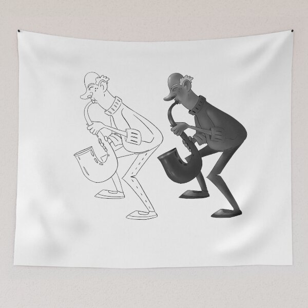Item preview, Saxophone player designed and sold by TWOmieArt.