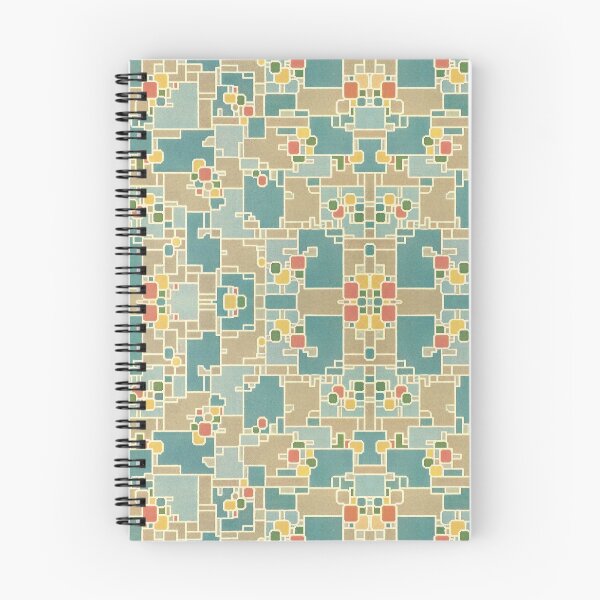 Item preview, Vintage 1930s Minimalistic Mod Pattern in Red Yellow Blue Design designed and sold by kmcs.
