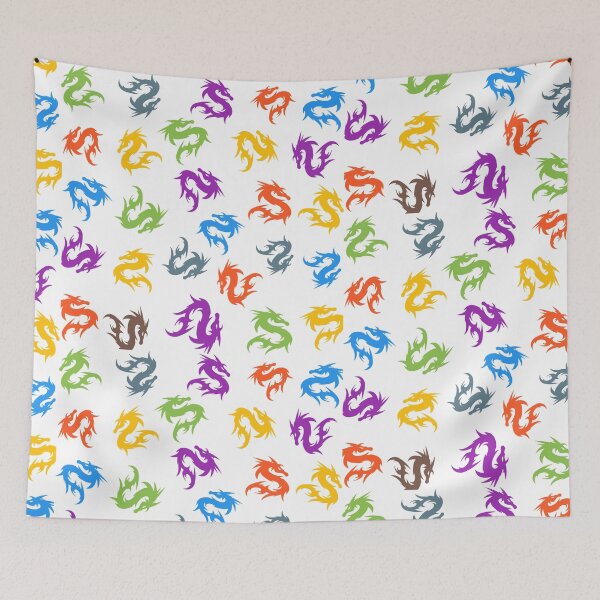 Item preview, WHIMSICAL COLORFUL CHINESE DRAGON LOVERS PATTERN  designed and sold by samArtline.