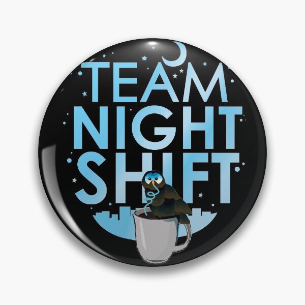Item preview, Team Night Shift with Coffee Drinking Owl designed and sold by mLoyal.