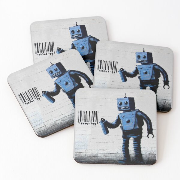 Item preview, GRAFFITI ROBOT BARCODE BANKSY designed and sold by T-paw.