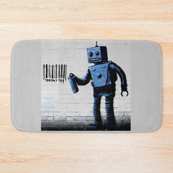 Item preview, GRAFFITI ROBOT BARCODE BANKSY designed and sold by T-paw.