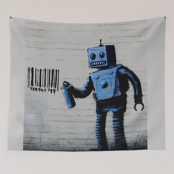 Item preview, GRAFFITI ROBOT BARCODE BANKSY designed and sold by T-paw.