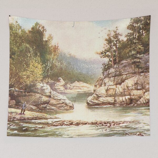 Artikelvorschau, Vintage Illustration von Randolphs Sprung auf dem Findhorn, Forres, Morayshire entworfen und verkauft von yourscotland.