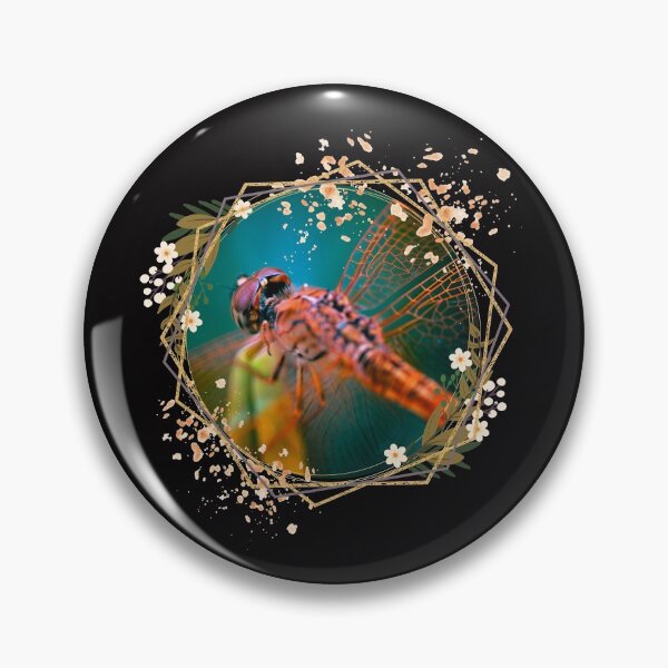 Item preview, Iridescent Dragonfly With Flower Frame Design designed and sold by EarthArtDesigns.