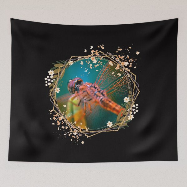 Item preview, Iridescent Dragonfly With Flower Frame Design designed and sold by EarthArtDesigns.