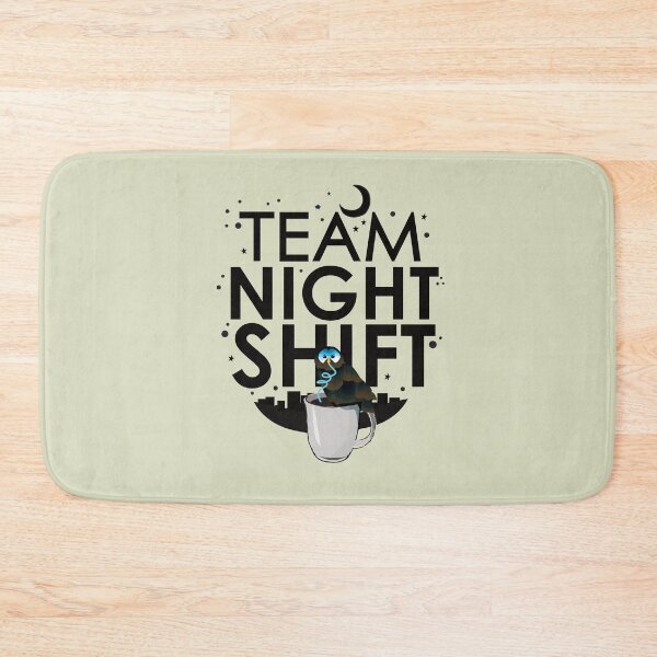 Item preview, Team Night Shift with Coffee Drinking Owl (Black on White) designed and sold by mLoyal.