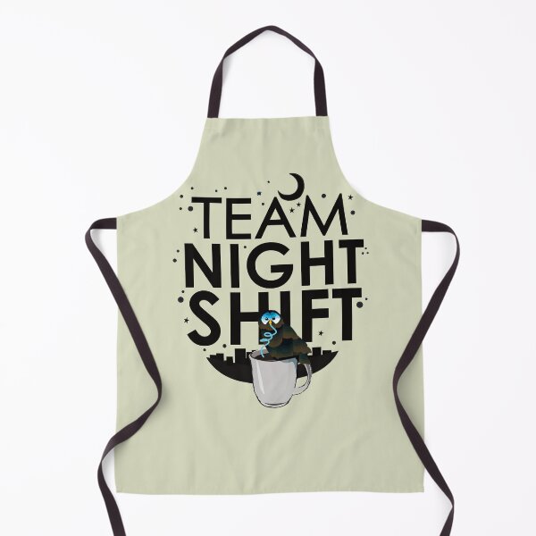 Item preview, Team Night Shift with Coffee Drinking Owl (Black on White) designed and sold by mLoyal.