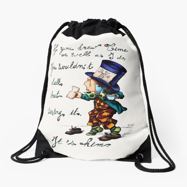The Mad Hatter, Alice in Wonderland Drawstring Bag