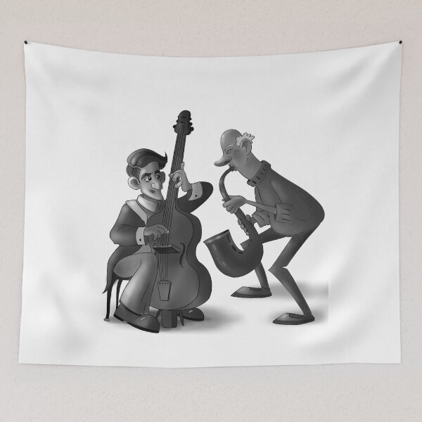 Item preview, Sax and Cello players designed and sold by TWOmieArt.