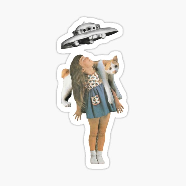 "OVNI" Collage analogique Sticker