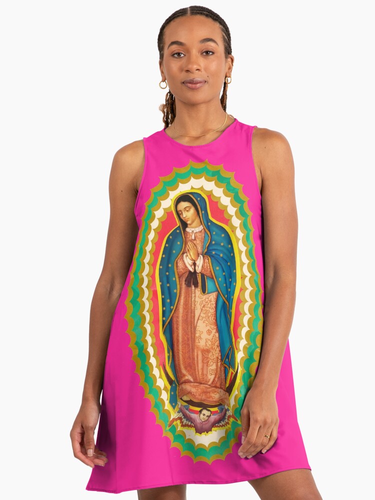 The Virgin Of Guadalupe, Flag of Mexico, Mexican Rose" A-Line Dress by  vagonart | Redbubble