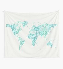 World Map Mandala Wall Tapestry