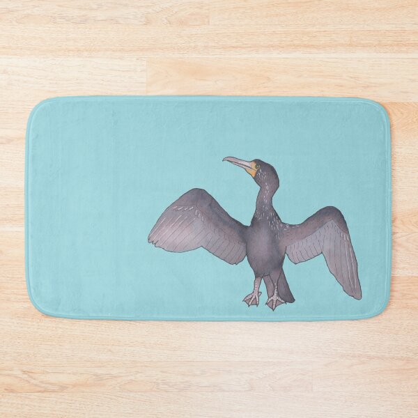 Item preview, Double-Crested Cormorant bird species watercolor art designed and sold by TheWaterBirds.