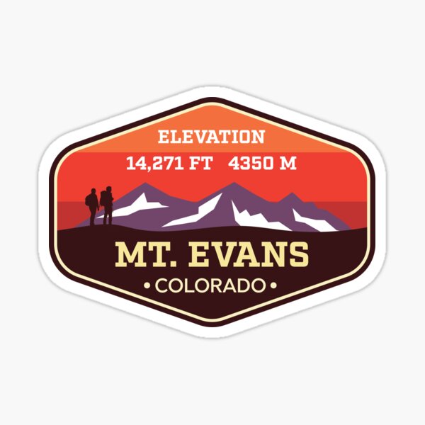 Mt Evans Colorado - 14er colorful badge Sticker