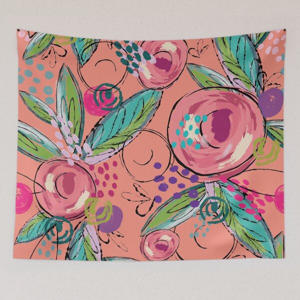 Item preview, Bright painted leaves and flowers designed and sold by Kathy-Bourque.