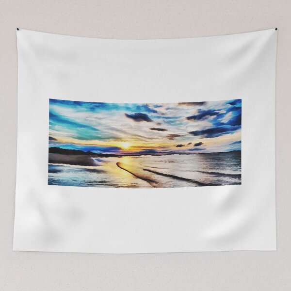 Item preview, Beautiful sky at Bamburgh beach at sunset designed and sold by Sergey Ovchinnikov.