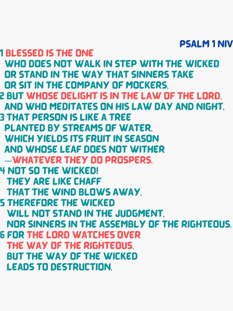 "Psalm 1 NIV | Blessed Is The One Who | New International Version | The ...