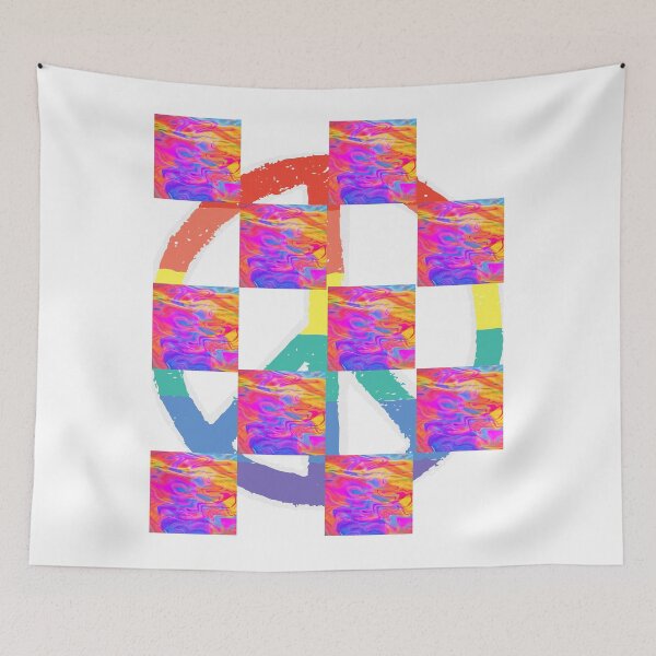 Item preview, Tie Dye Peace Sign Checkers Pattern designed and sold by CyberVinnie.