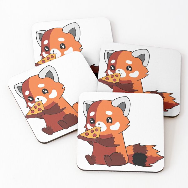 Item preview, Red panda eating pizza designed and sold by XLesserPandaX.