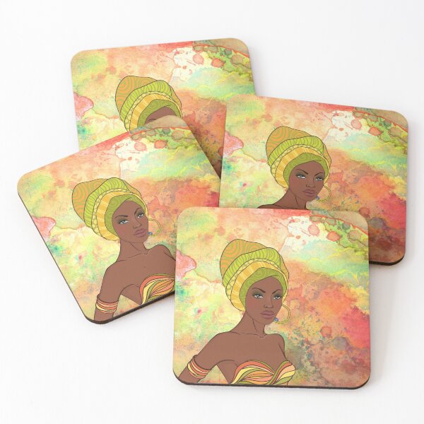 Item preview, African Woman Abstract Yellow designed and sold by LaceRenee.