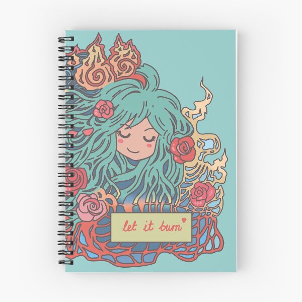 Item preview, Let It Burn Romantic Anime Girl Pastel Colours Illustration designed and sold by doodlingjay.