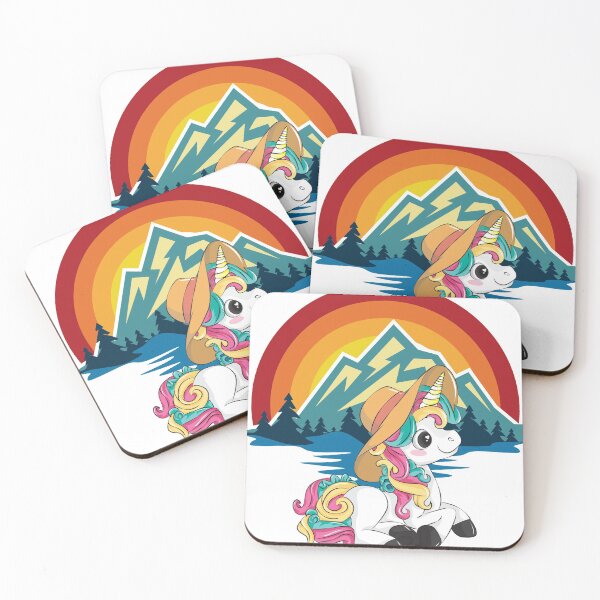 Item preview, Cute Unicorn Chilled Retro Sunset designed and sold by darikamc.