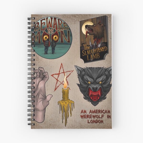 Item preview, An American Werewolf in London Tattoo Flash Sheet designed and sold by thegothicalice.