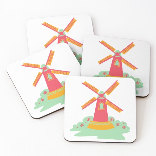 Item preview, Colorful Hand-Drawn Zaanse Schans Windmill Holland World Landmark designed and sold by MIDDLX.
