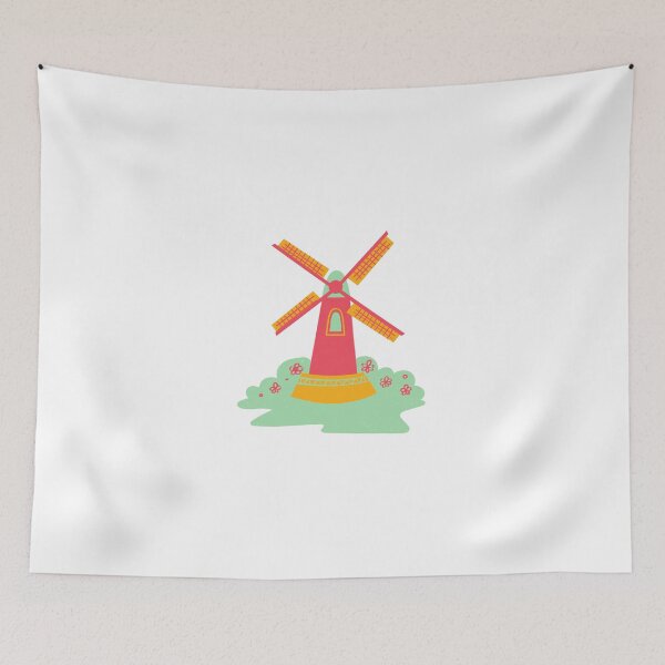 Item preview, Colorful Hand-Drawn Zaanse Schans Windmill Holland World Landmark designed and sold by MIDDLX.