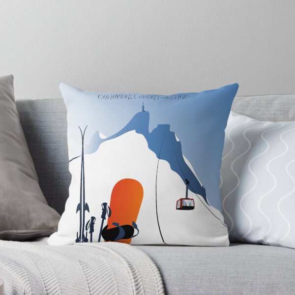 Item preview, Alps Poster Chamonix Aiguille  du Midi cable car and ski snowboard designed and sold by leewarddesign.