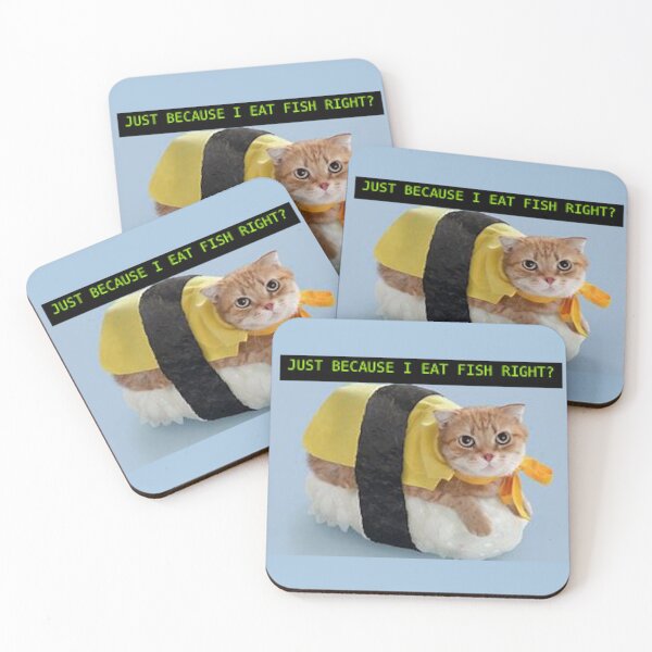 Item preview, Just because I eat fish right? Sushi Cat designed and sold by GingerMS.