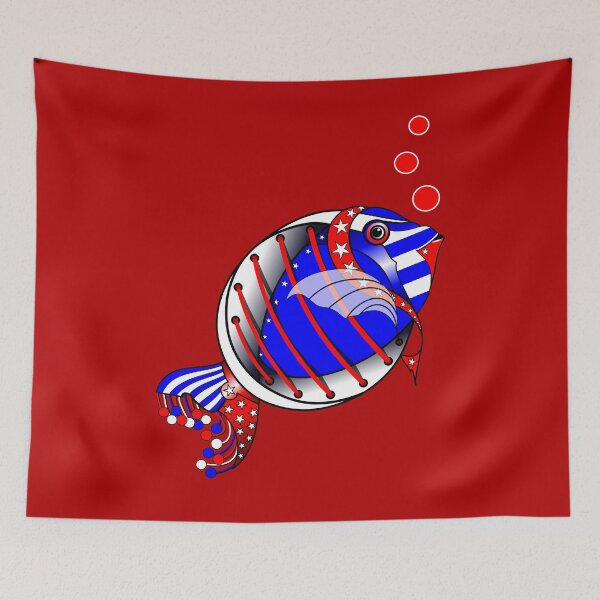 Item preview, Alvesart - Fish in the colors of the US flag designed and sold by Alvesart.