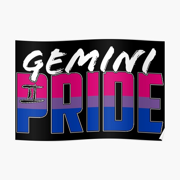 Gemini Bisexual Pride Flag Zodiac Sign Poster For Sale By Valador