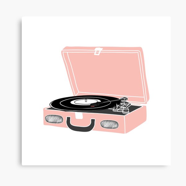 Pink Record Player Poster - Glitter vinyl 