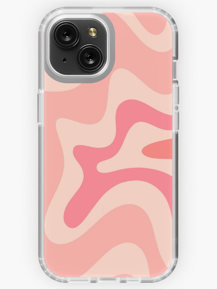 Liquid Swirl Retro Contemporary Abstract in Soft Blush Pink iPhone Case  for Sale by kierkegaard