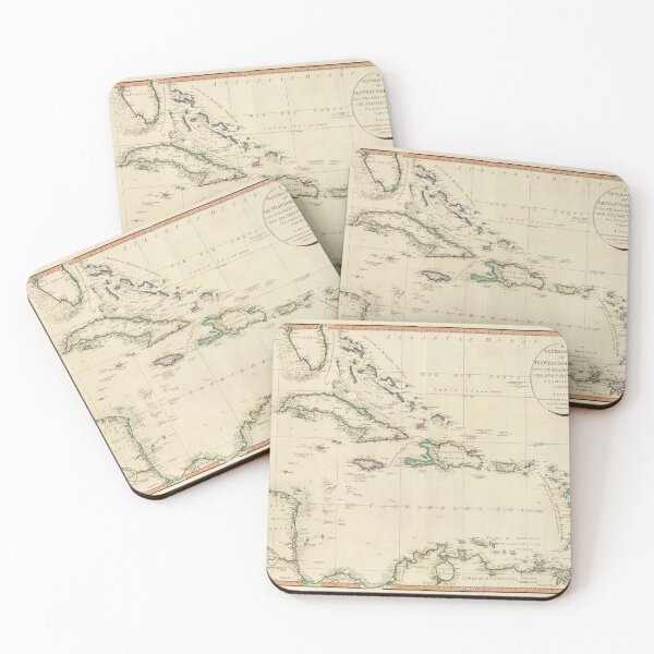 Item preview, Old Caribbean Map (1796) Vintage West Indies Atlas designed and sold by BravuraMedia.