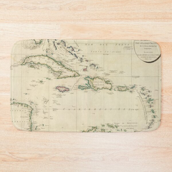 Item preview, Old Caribbean Map (1796) Vintage West Indies Atlas designed and sold by BravuraMedia.