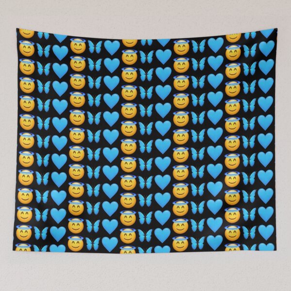 Item preview, Angel Butterfly Heart Emoji | HappyFaceCo| Black designed and sold by HappyFaceCo.