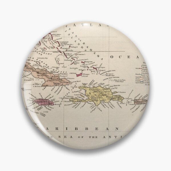 Item preview, Old Caribbean Map (1834) Vintage West Indies Atlas designed and sold by BravuraMedia.
