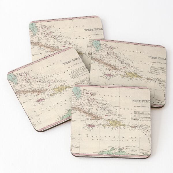Item preview, Old Caribbean Map (1834) Vintage West Indies Atlas designed and sold by BravuraMedia.