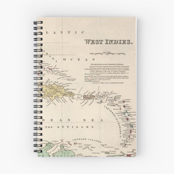 Item preview, Old Caribbean Map (1834) Vintage West Indies Atlas designed and sold by BravuraMedia.