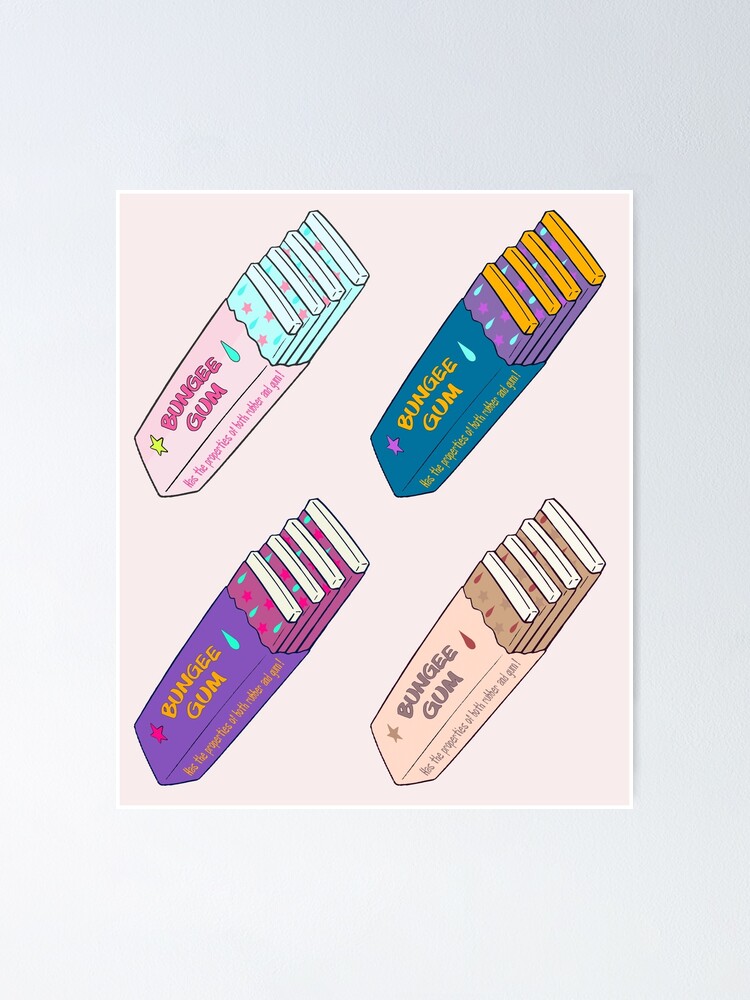 "Bungee Gum Sticker Pack 3 Has The properties Of Both Rubber And Gum