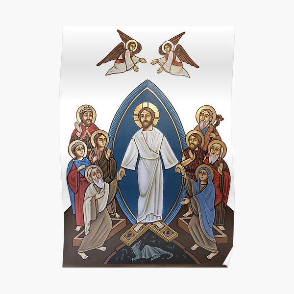 The resurrection of Jesus Christ Coptic Egyptian Art Poster