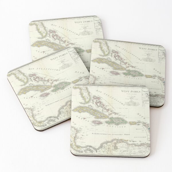 Item preview, Old Caribbean Map (1855) Vintage West Indies Islands Atlas designed and sold by BravuraMedia.