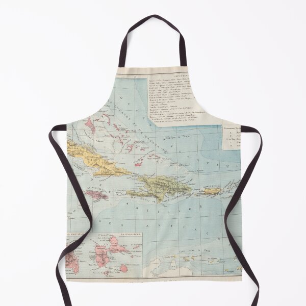 Item preview, Old Caribbean Map (1886) Vintage West indies Isles Atlas designed and sold by BravuraMedia.