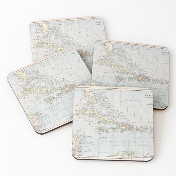 Item preview, Old Caribbean Map (1901) Vintage West Indies Atlas designed and sold by BravuraMedia.