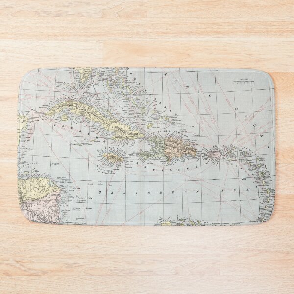 Item preview, Old Caribbean Map (1901) Vintage West Indies Atlas designed and sold by BravuraMedia.