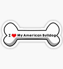 I Love My American Bulldog Sticker