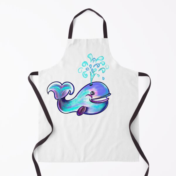 Item preview, Cute humpback whale spraying water into the air. Playful whale designed and sold by Artonmytee.